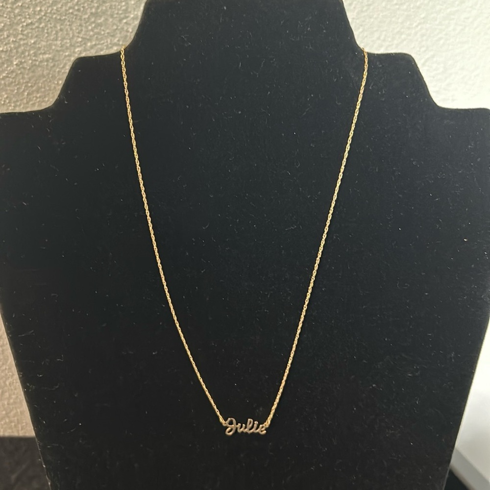 14K Gold Scripted “Julie” Necklace